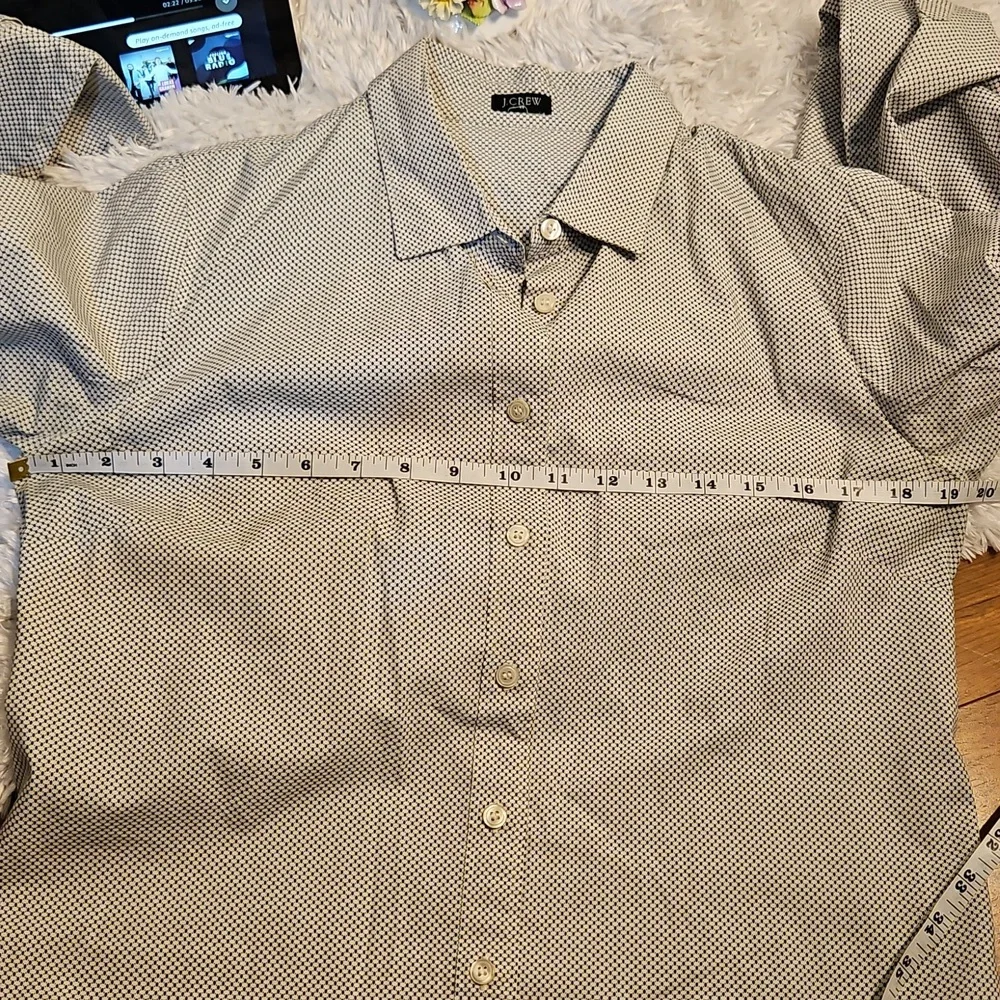 J.Crew Button‎ Down Shirt Dotted Pattern Long Sleeve Career Casual